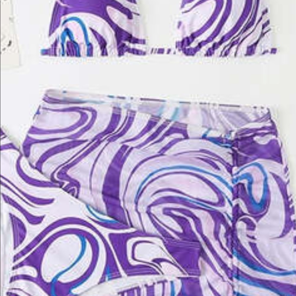 Bikini set with coverup shear skirt